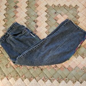Ruby Rd. Blue Denim  Capris With Decorative Stripe